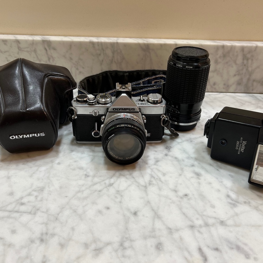 Olympus OM-1 film camera bundle